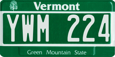 VT license plate YWM224