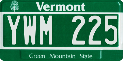 VT license plate YWM225