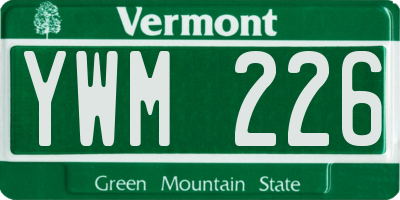 VT license plate YWM226