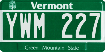 VT license plate YWM227