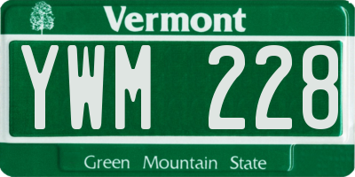 VT license plate YWM228