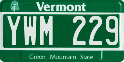 VT license plate YWM229