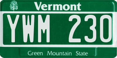 VT license plate YWM230