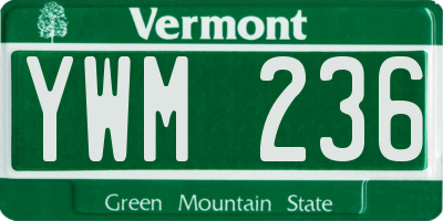 VT license plate YWM236
