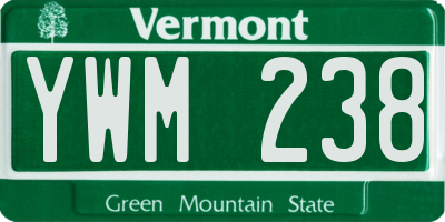 VT license plate YWM238