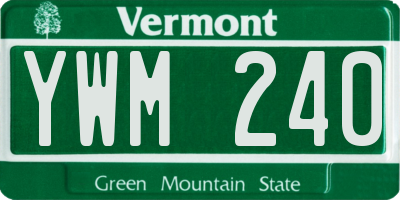 VT license plate YWM240