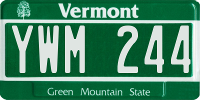 VT license plate YWM244