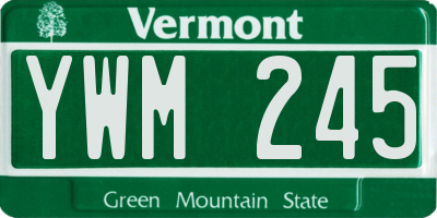 VT license plate YWM245