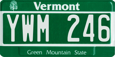 VT license plate YWM246