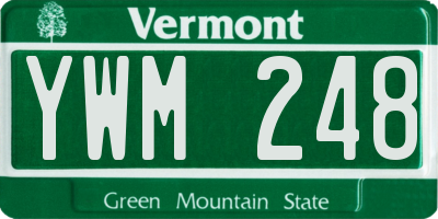 VT license plate YWM248
