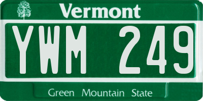 VT license plate YWM249