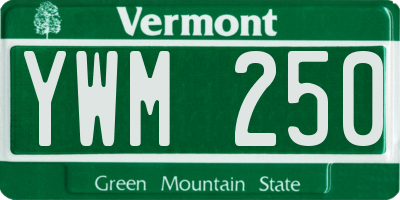 VT license plate YWM250