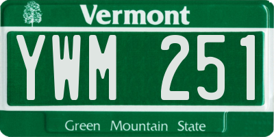 VT license plate YWM251