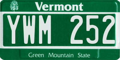 VT license plate YWM252