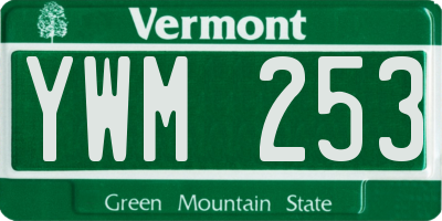 VT license plate YWM253