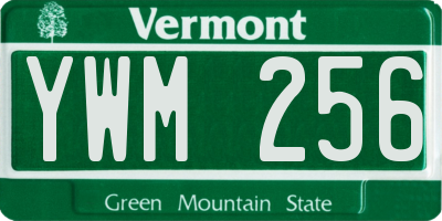 VT license plate YWM256