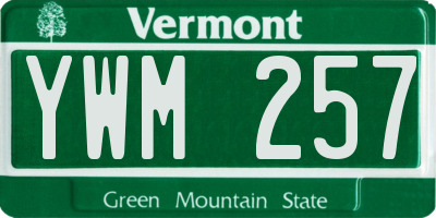VT license plate YWM257