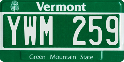 VT license plate YWM259