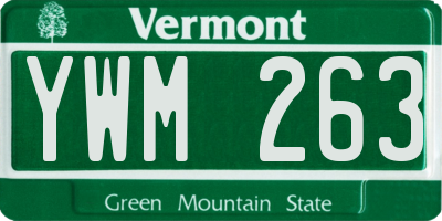 VT license plate YWM263