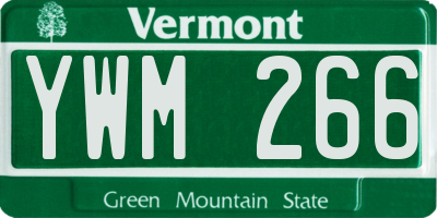 VT license plate YWM266