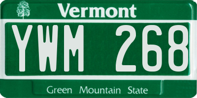 VT license plate YWM268
