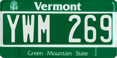 VT license plate YWM269