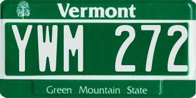 VT license plate YWM272