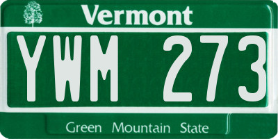 VT license plate YWM273