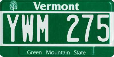 VT license plate YWM275