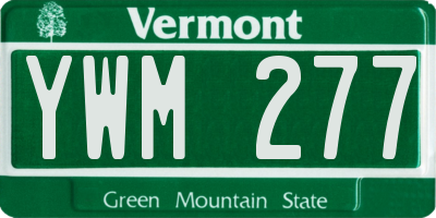 VT license plate YWM277