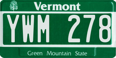 VT license plate YWM278