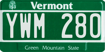 VT license plate YWM280