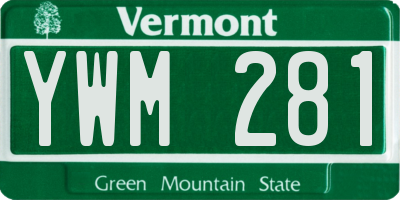 VT license plate YWM281