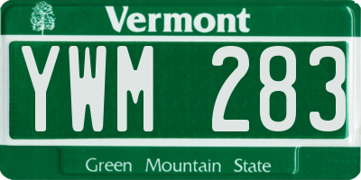 VT license plate YWM283