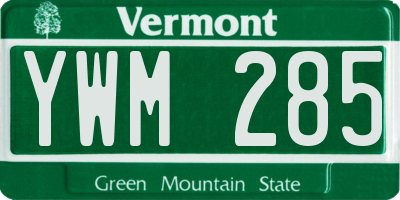 VT license plate YWM285
