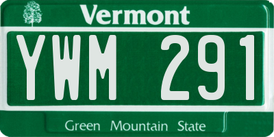 VT license plate YWM291
