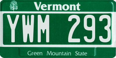 VT license plate YWM293