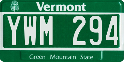 VT license plate YWM294