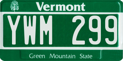 VT license plate YWM299