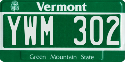 VT license plate YWM302