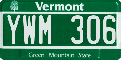 VT license plate YWM306