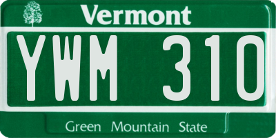VT license plate YWM310