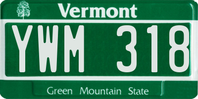 VT license plate YWM318