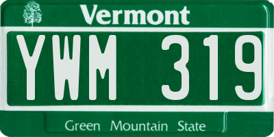 VT license plate YWM319