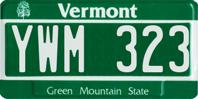 VT license plate YWM323
