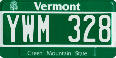 VT license plate YWM328