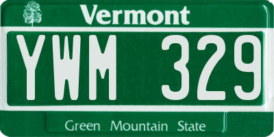 VT license plate YWM329