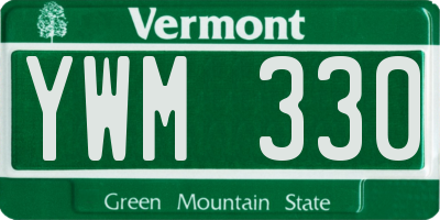 VT license plate YWM330
