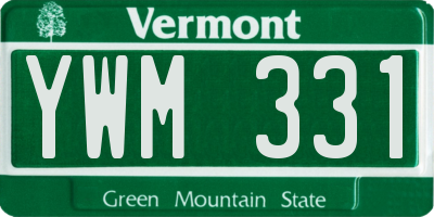VT license plate YWM331