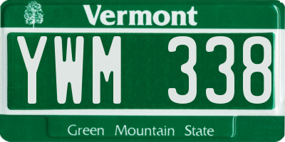 VT license plate YWM338